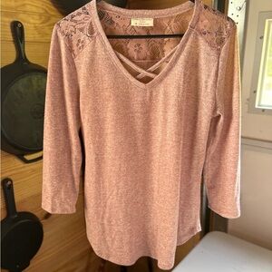 Bobbie Brooks Pink Cut Out Blouse